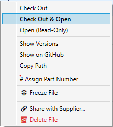 A file row's right-click menu